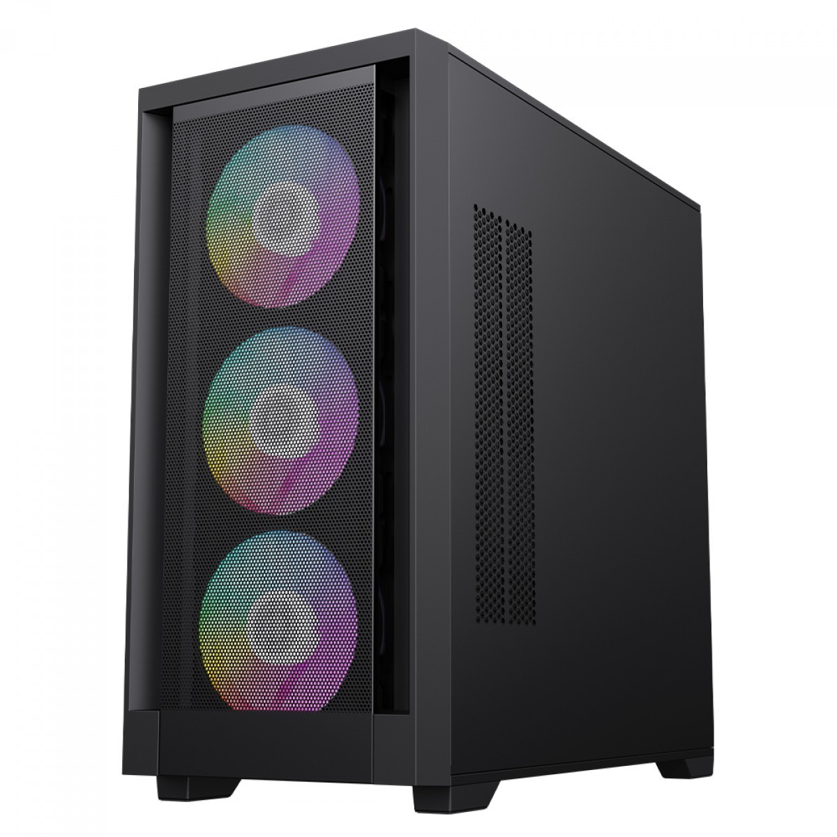 Gabinete Gamer Gamemax Defender MB BK, Mid Tower, MATX, Vidro Temperado, Black, Sem Fonte, Sem Fan