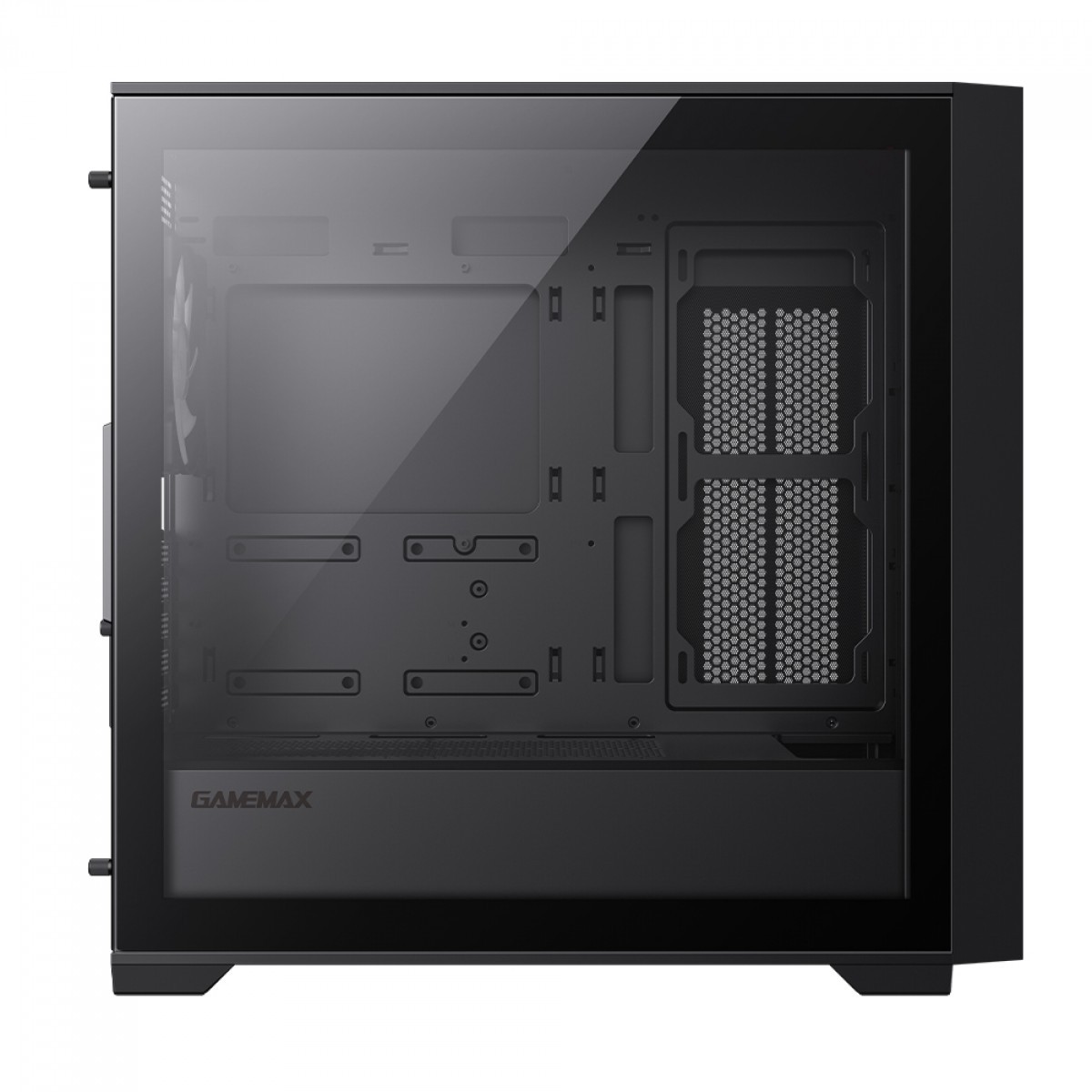 Gabinete Gamer Gamemax Defender MB BK, Mid Tower, MATX, Vidro Temperado, Black, Sem Fonte, Sem Fan