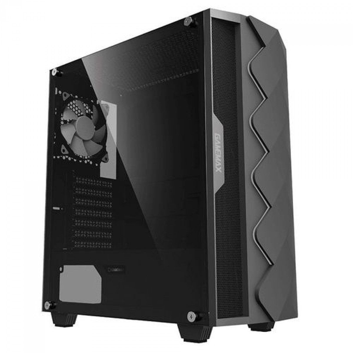 Gabinete Gamer Gamemax Diamond 3601, RGB,  Mid Tower, Com 1 Fan, Vidro Temperado, Black, Sem Fonte, DIAMOND 3601