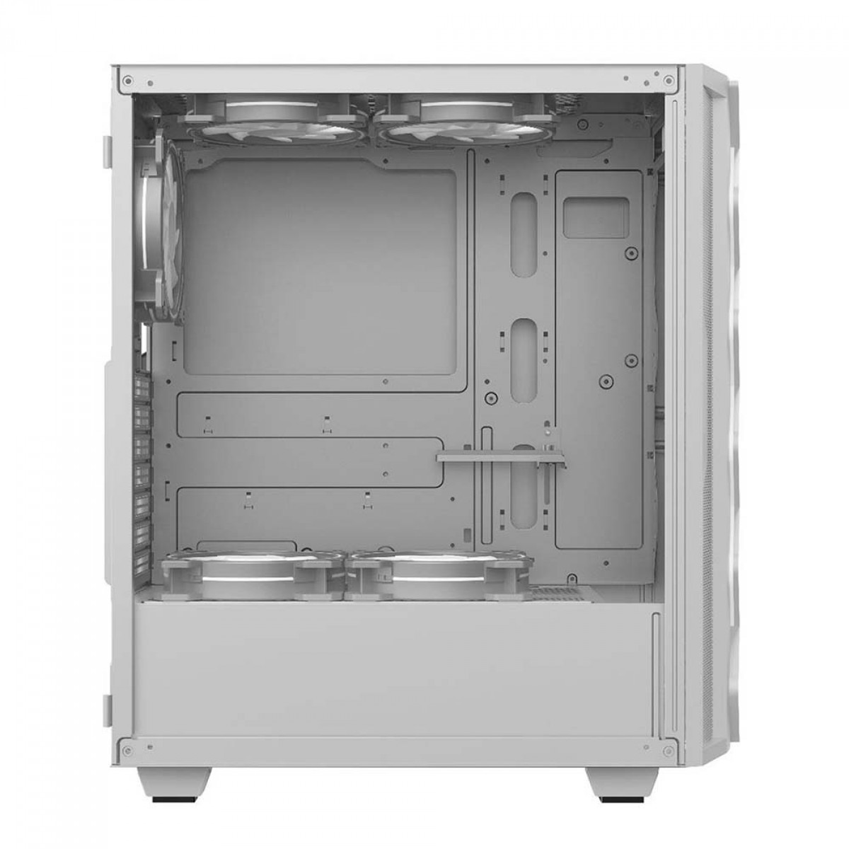 Gabinete Gamer Gamemax Diamond 3601-W, RGB,  Mid Tower, Vidro Temperado, Branco, S-Fonte, Com 1 Fan