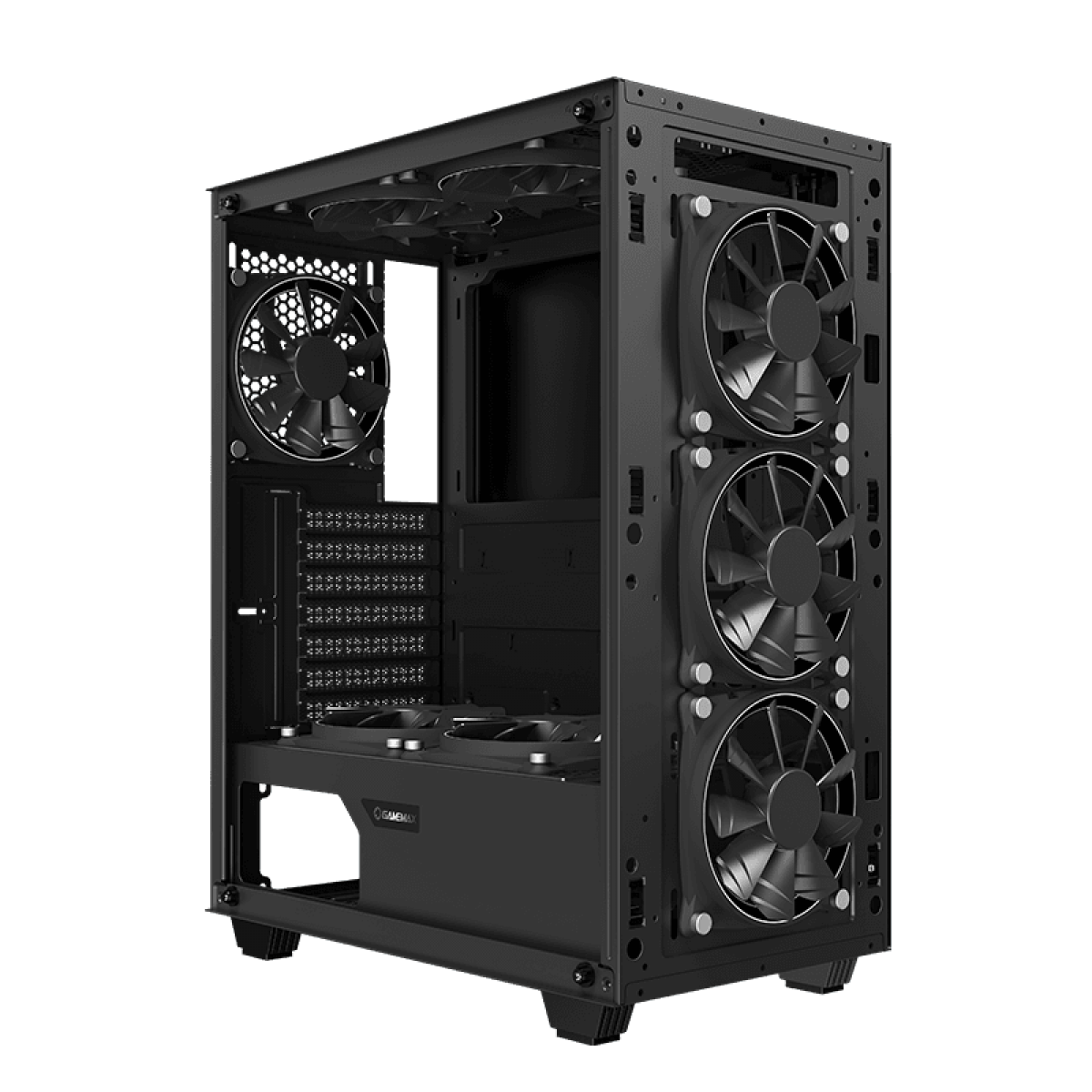 Gabinete Gamer Gamemax Draco XD, Mid Tower, Vidro Temperado, RGB, Black, ATX, Sem Fonte, Com 3 Fans, 3603
