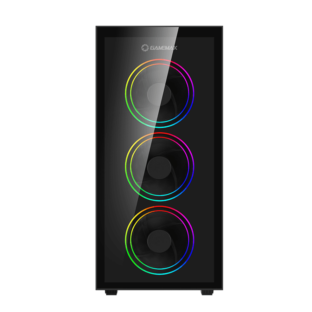 Gabinete Gamer Gamemax Draco XD, Mid Tower, Vidro Temperado, RGB, Black, ATX, Sem Fonte, Com 3 Fans, 3603