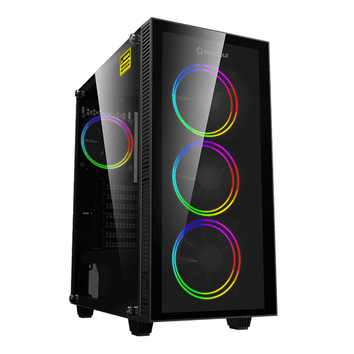 Gabinete Gamer Gamemax Draco XD, Mid Tower, Vidro Temperado, RGB, Black, ATX, Sem Fonte, Com 3 Fans, 3603