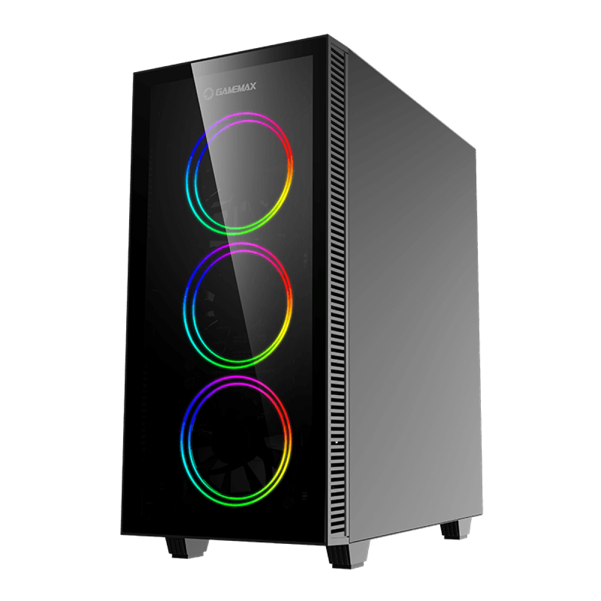 Gabinete Gamer Gamemax Draco XD, Mid Tower, Vidro Temperado, RGB, Black, ATX, Sem Fonte, Com 3 Fans, 3603