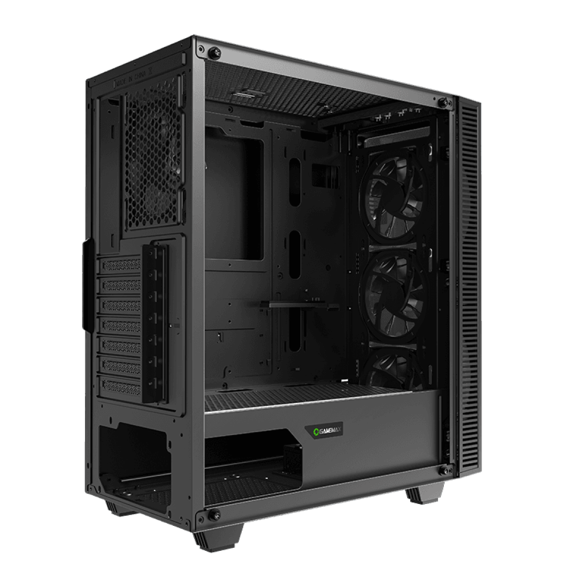 Gabinete Gamer Gamemax Draco XD, Mid Tower, Vidro Temperado, RGB, Black, ATX, Sem Fonte, Com 3 Fans, 3603