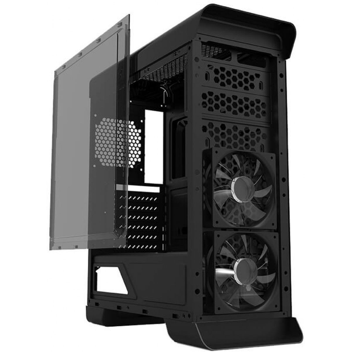 Gabinete Gamer Gamemax Elysium G503X BK Mid Tower Preto Sem Fonte, Com Led