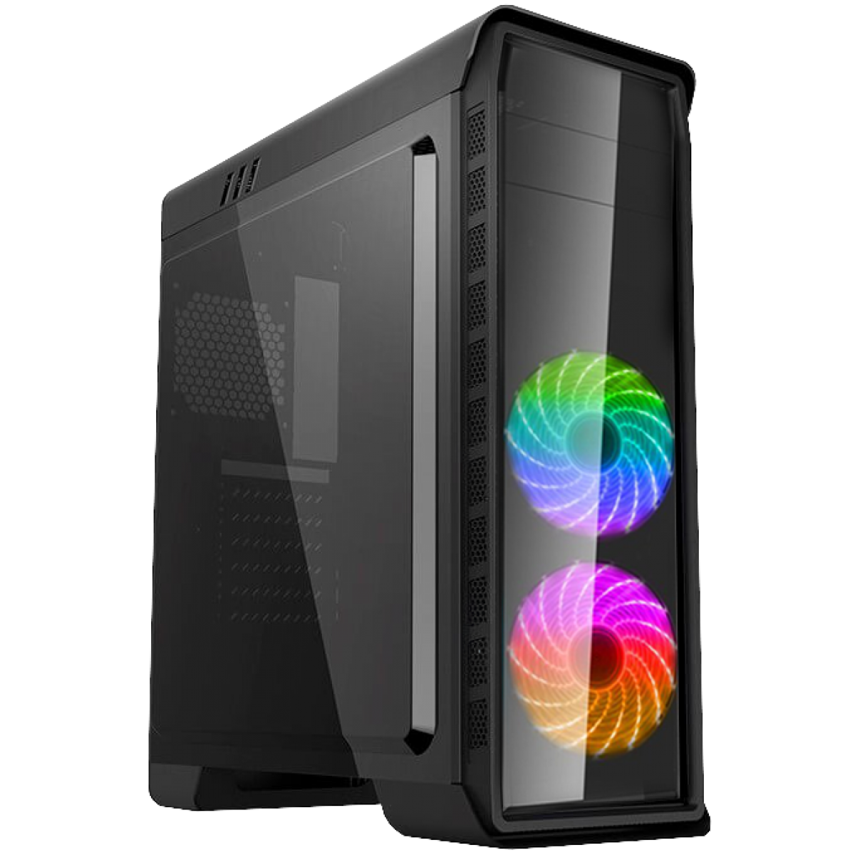 Gabinete Gamer Gamemax Elysium G503X BK Mid Tower Preto Sem Fonte, Com Led