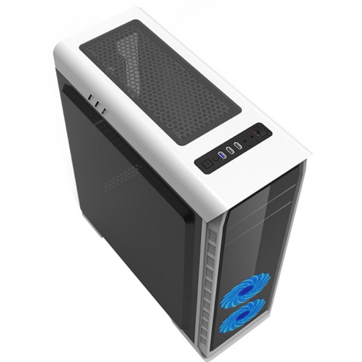 Gabinete Gamer Gamemax Elysium G503X, Mid Tower, Com 3 Fans, White, Sem Fonte