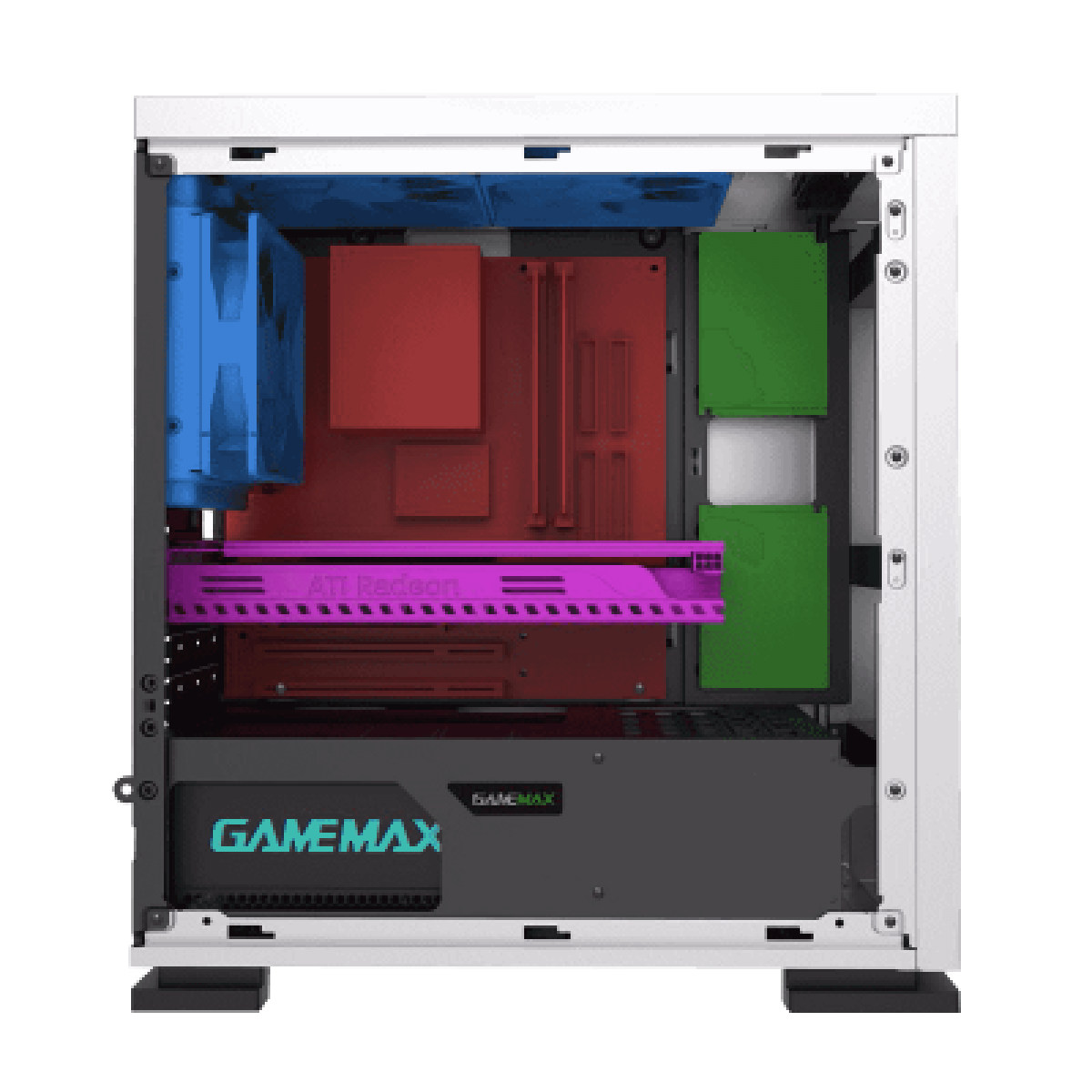 Gabinete Gamer Gamemax Expedition, Mid Tower, Com 1 Fan, mATX, Painel Lateral, White, Sem Fonte