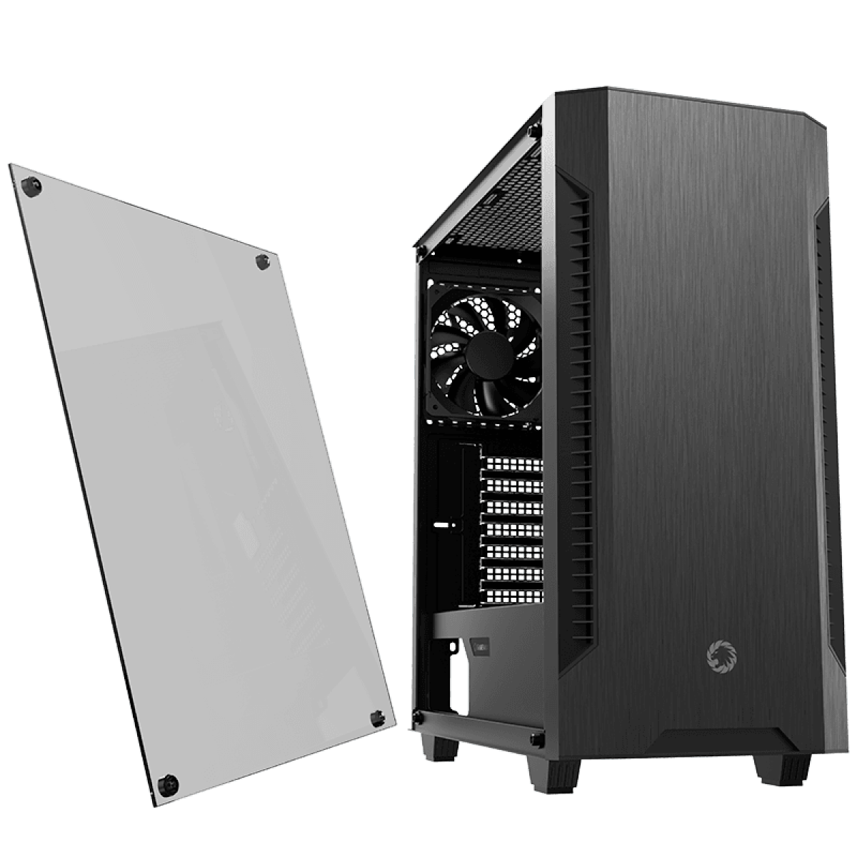 Gabinete Gamer Gamemax Fortress TG, Mid Tower, Vidro Temperado, Black, ATX, Sem Fonte, Com 2 Fans, MFG.A362