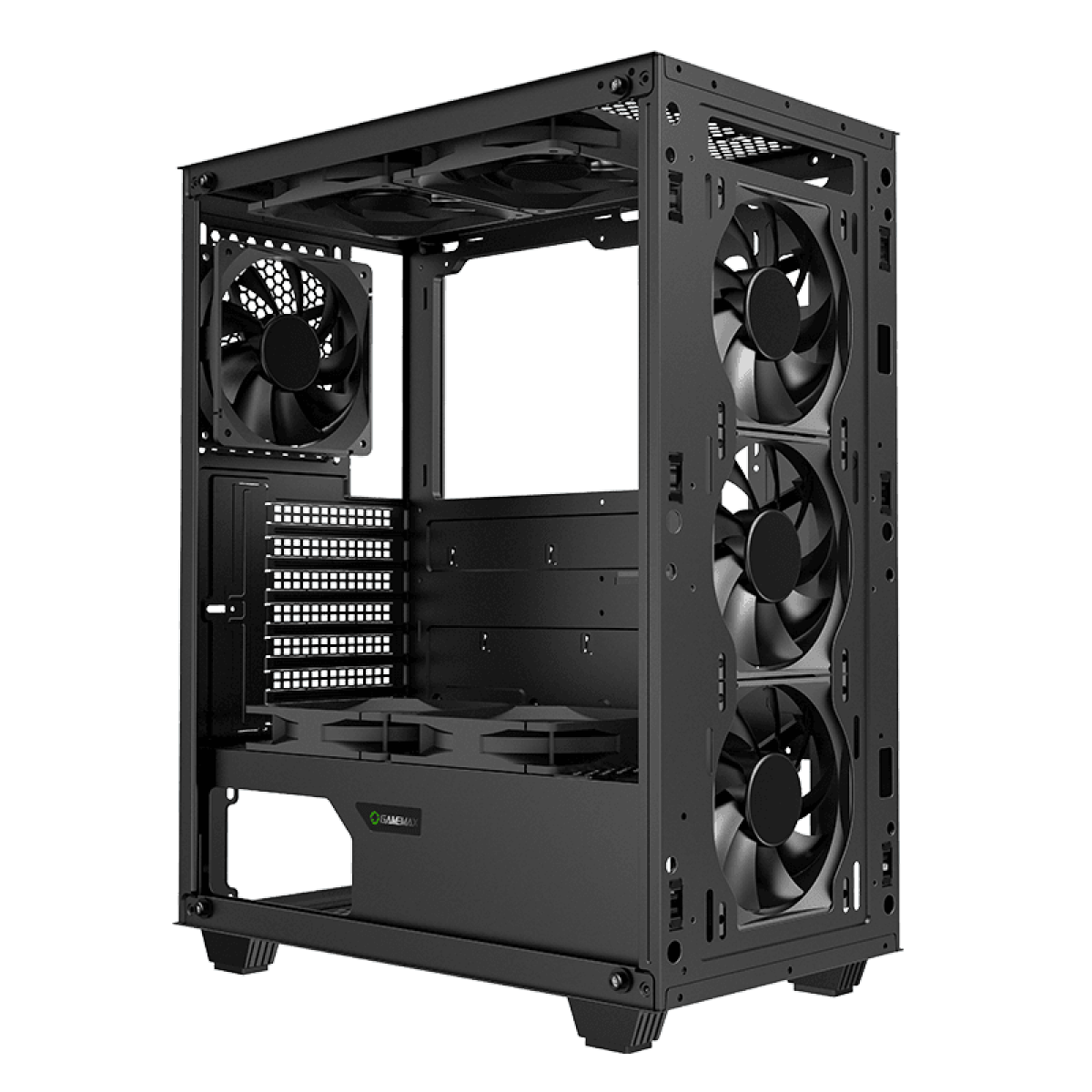 Gabinete Gamer Gamemax Fortress TG, Mid Tower, Vidro Temperado, Black, ATX, Sem Fonte, Com 2 Fans, MFG.A362