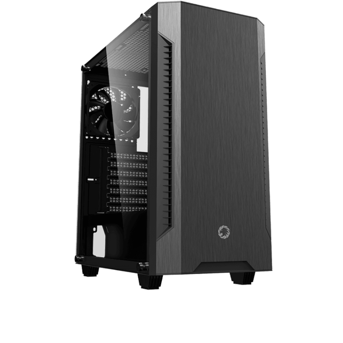 Gabinete Gamer Gamemax Fortress TG, Mid Tower, Vidro Temperado, Black, ATX, Sem Fonte, Com 2 Fans, MFG.A362