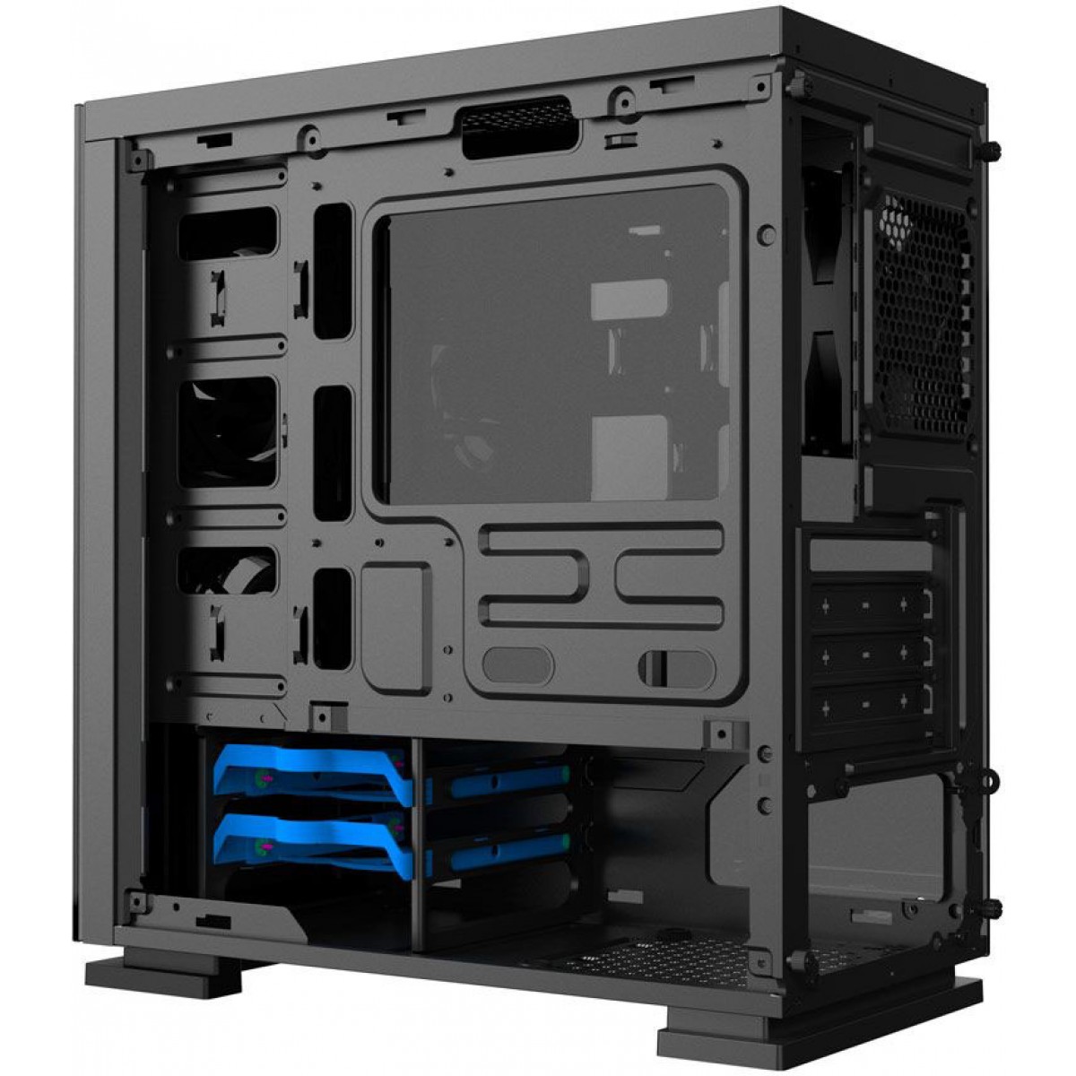 Gabinete Gamer Gamemax H605-TB, Mid Tower, Com 3 Fans RGB, Black, Sem Fonte
