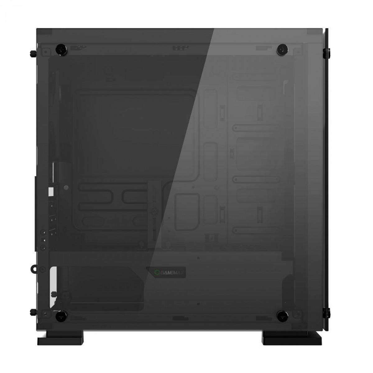 Gabinete Gamer Gamemax Hero, Mid Tower, ​​​​​​​Com 3 Fans Green, Vidro temperado, Black, Sem Fonte