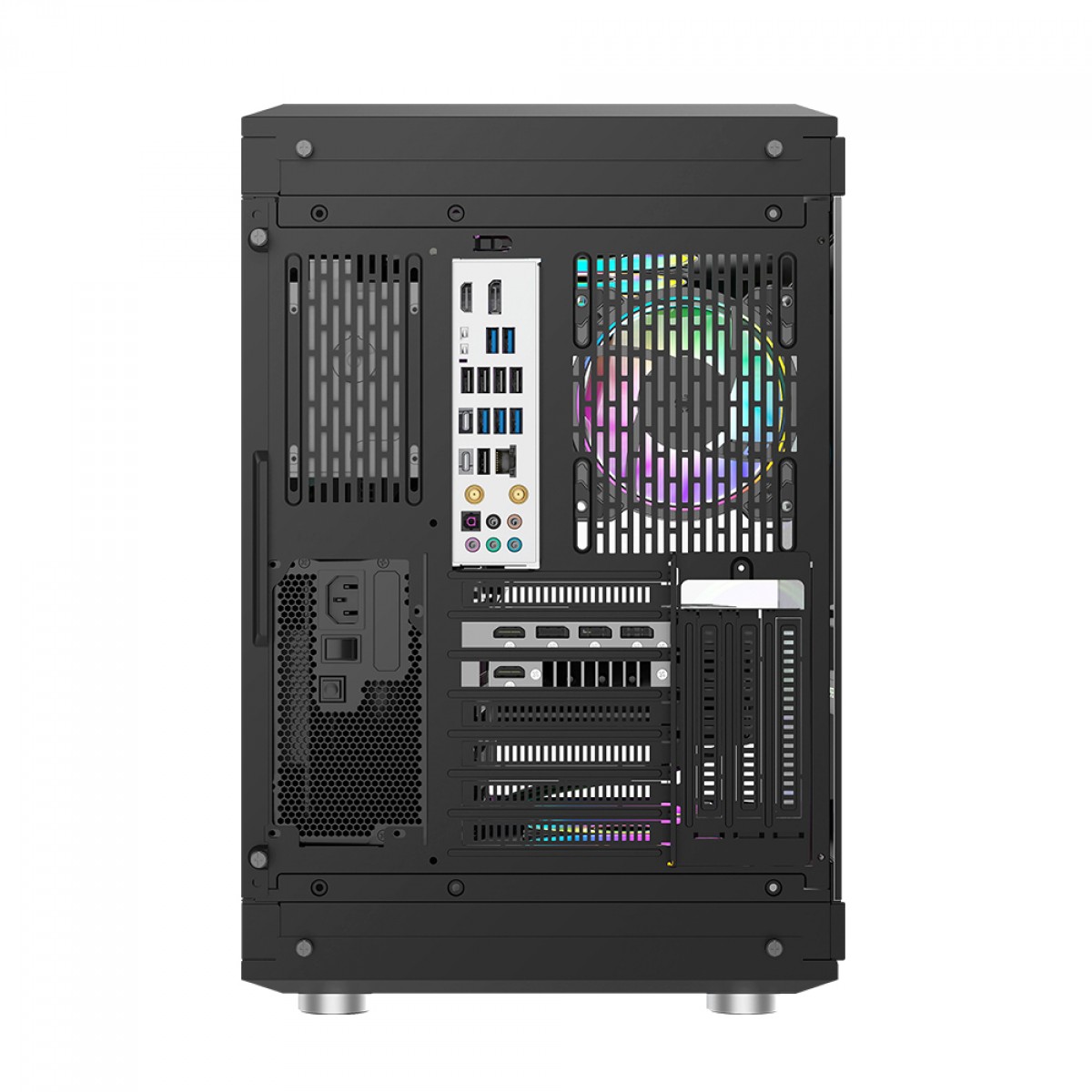 Gabinete Gamer Gamemax Hype Black, Cube Design, Mid Tower, ATX, Vidro Temperado, Preto, Sem Fan
