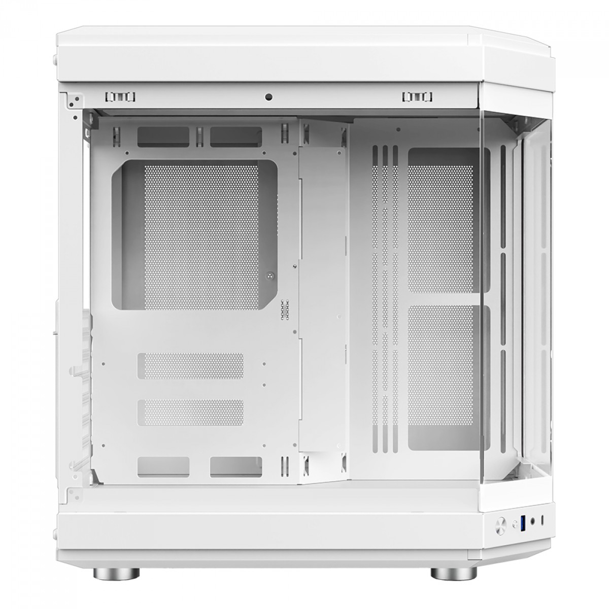 Gabinete Gamer Gamemax Hype White, Cube Design, Mid Tower, ATX, Vidro Temperado, Branco, Sem Fan