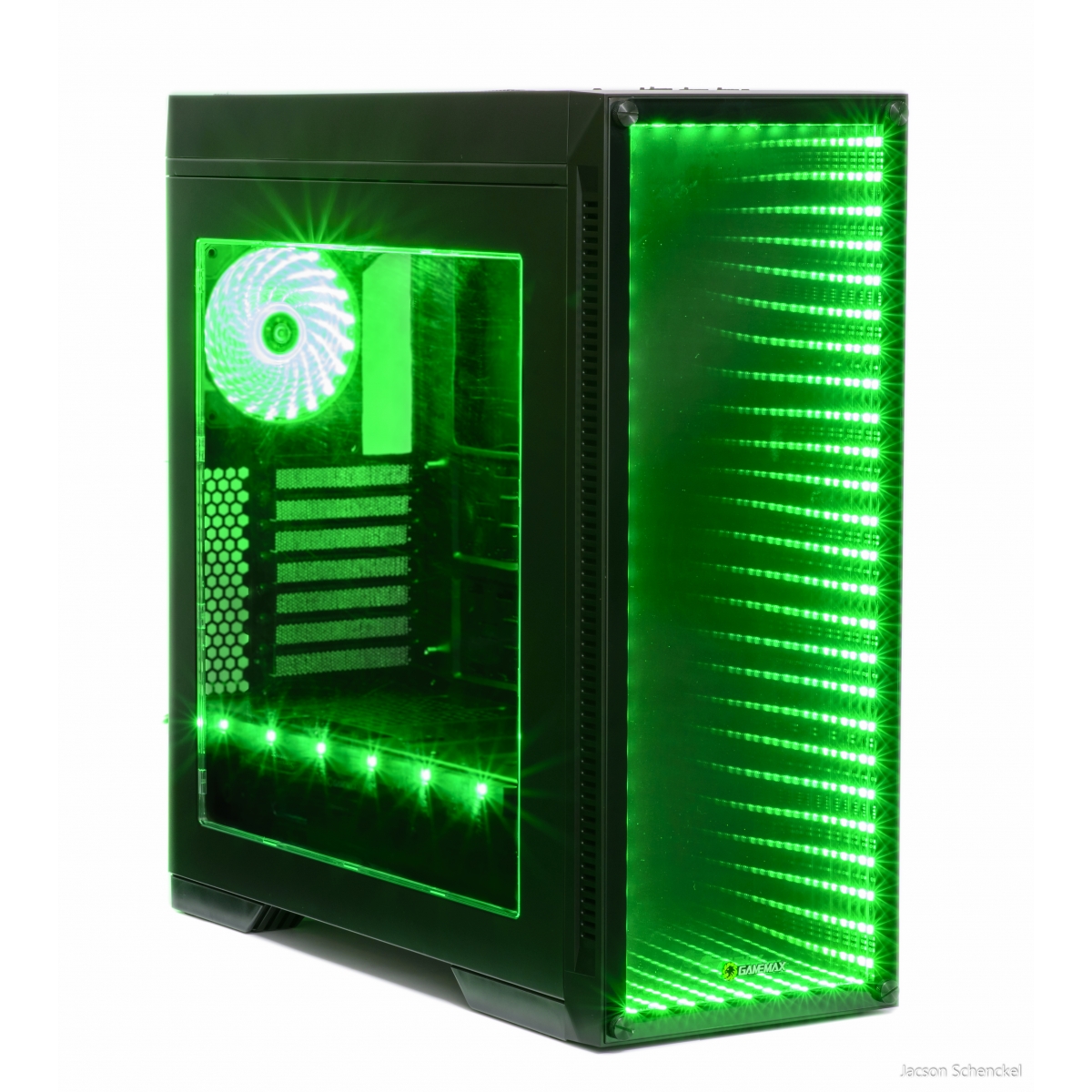 Gabinete Gamer GameMax Infinit M908 GGM RGB, Mid Tower, Com 3 Fans, Lateral Acrílico, Black, Sem Fonte