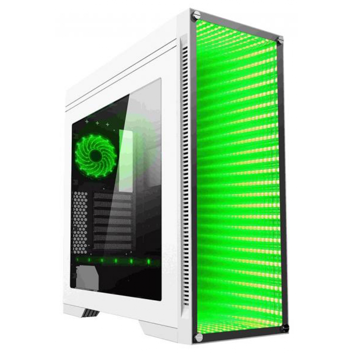 Gabinete Gamer GameMax Infinit M908 RGB, Mid Tower, Com 3 Fans, Lateral em Acrílico, White, Sem Fonte