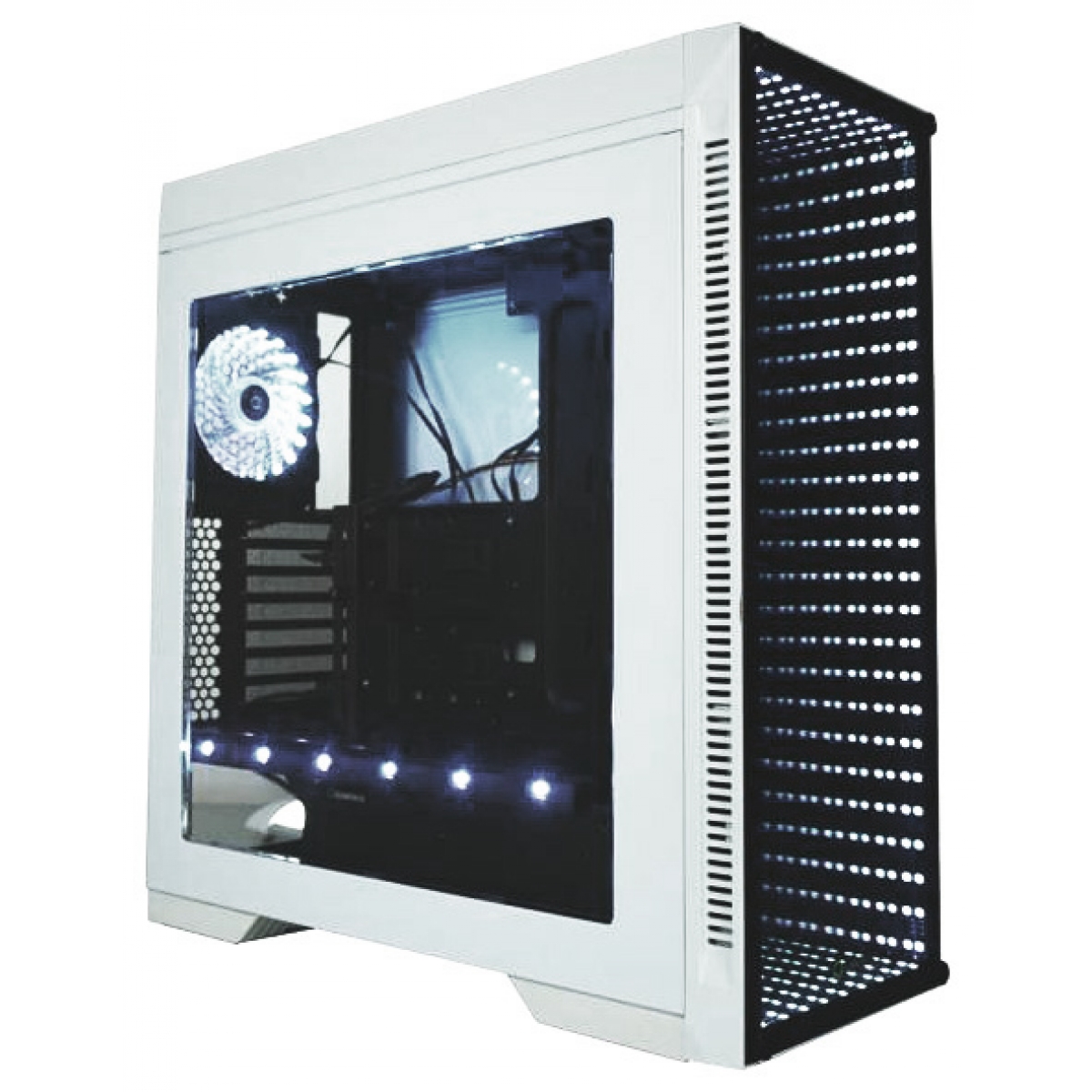 Gabinete Gamer GameMax Infinit M908 RGB, Mid Tower, Com 3 Fans, Lateral em Acrílico, White, Sem Fonte