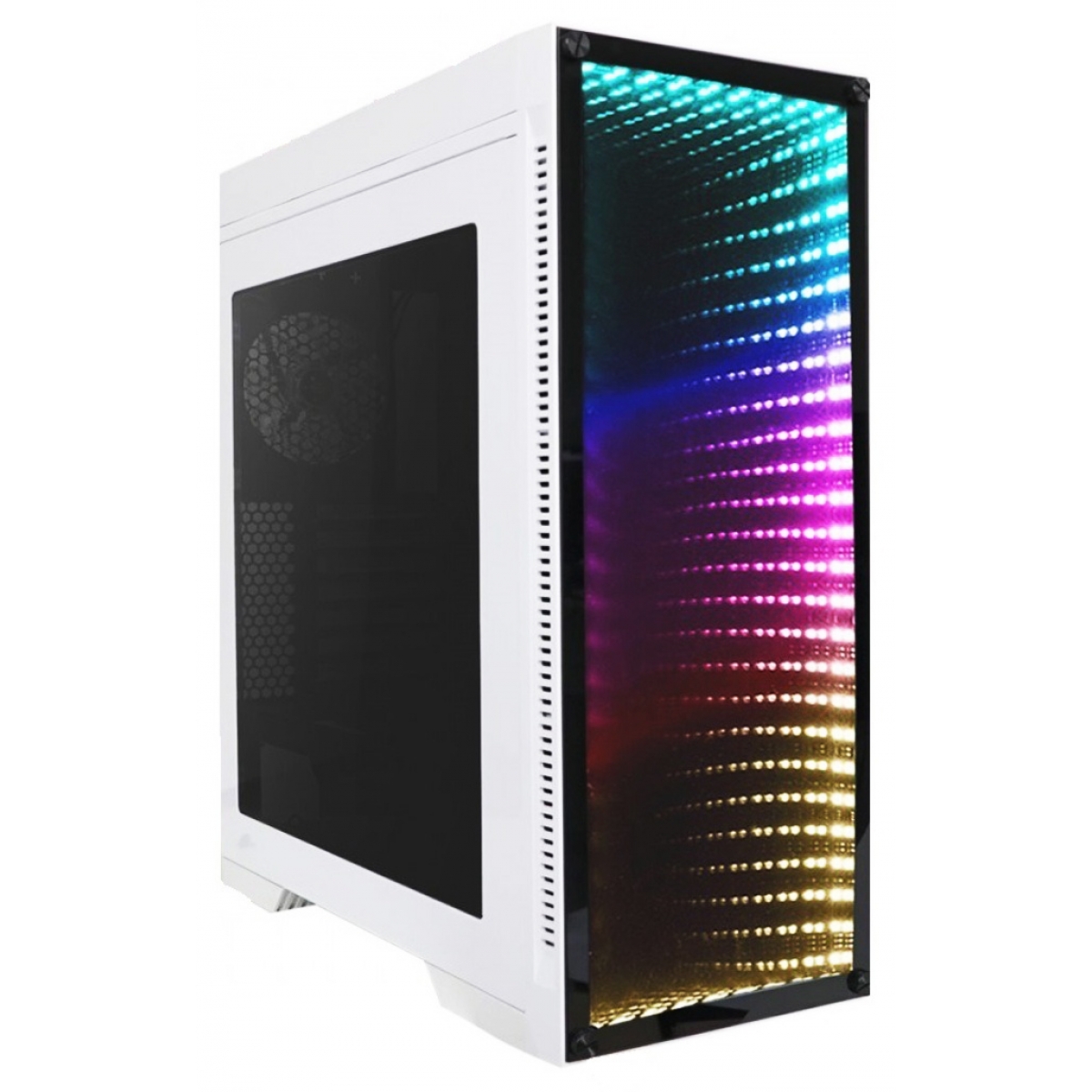 Gabinete Gamer GameMax Infinit M908 RGB, Mid Tower, Com 3 Fans, Lateral em Acrílico, White, Sem Fonte