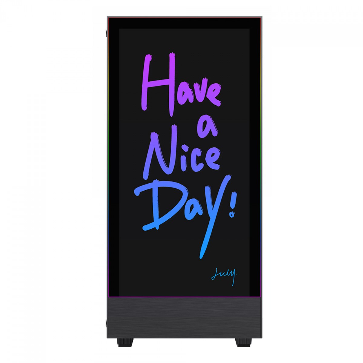 Gabinete Gamer Gamemax Kreator, Mid Tower, Vidro Temprado, ARGB, ATX, Black, Sem Fonte, Sem Fan