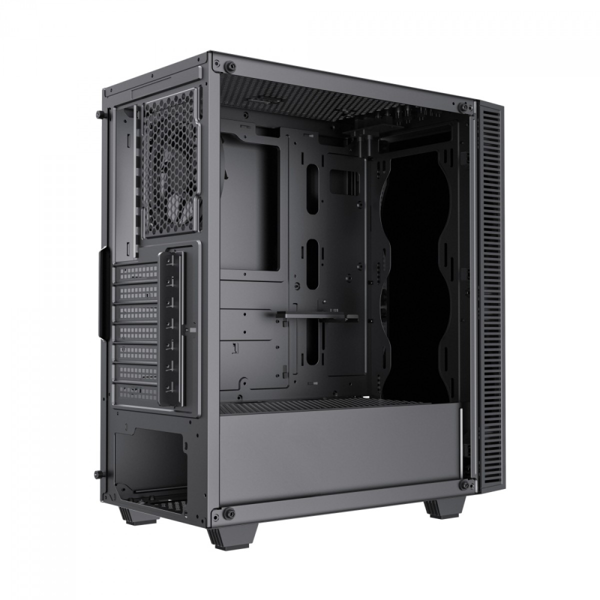 Gabinete Gamer Gamemax Kreator, Mid Tower, Vidro Temprado, ARGB, ATX, Black, Sem Fonte, Sem Fan