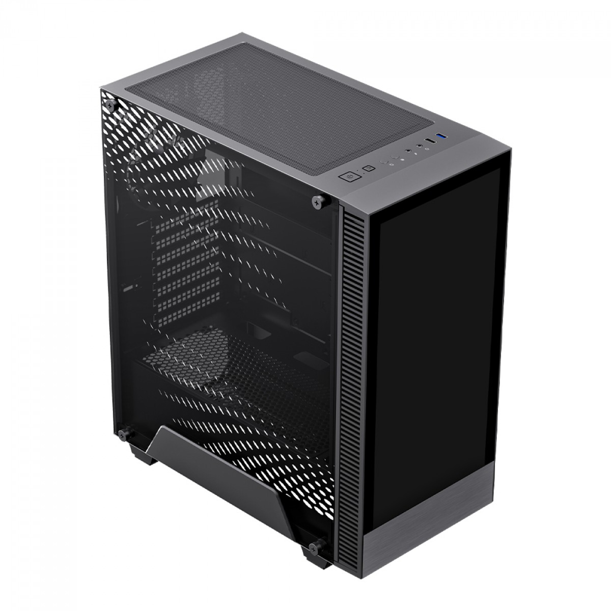 Gabinete Gamer Gamemax Kreator, Mid Tower, Vidro Temprado, ARGB, ATX, Black, Sem Fonte, Sem Fan