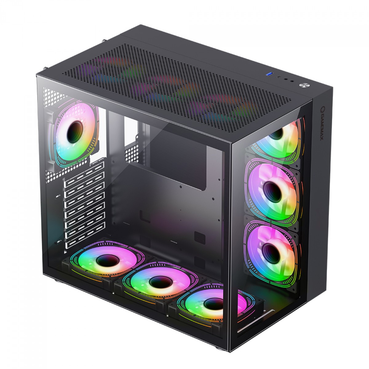 Gabinete Gamer Gamemax Lucent Black, Mid Tower, ATX, Vidro Temperado, Preto, Sem Fans