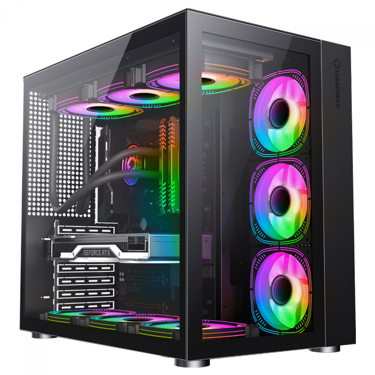 Gabinete Gamer Gamemax Lucent Black, Mid Tower, ATX, Vidro Temperado, Preto, Sem Fans