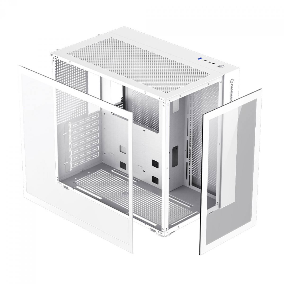 Gabinete Gamer Gamemax Lucent White, Mid Tower, ATX, Vidro Temperado, Branco, Sem Fans