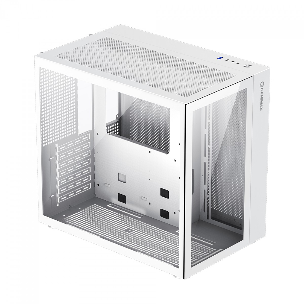 Gabinete Gamer Gamemax Lucent White, Mid Tower, ATX, Vidro Temperado, Branco, Sem Fans