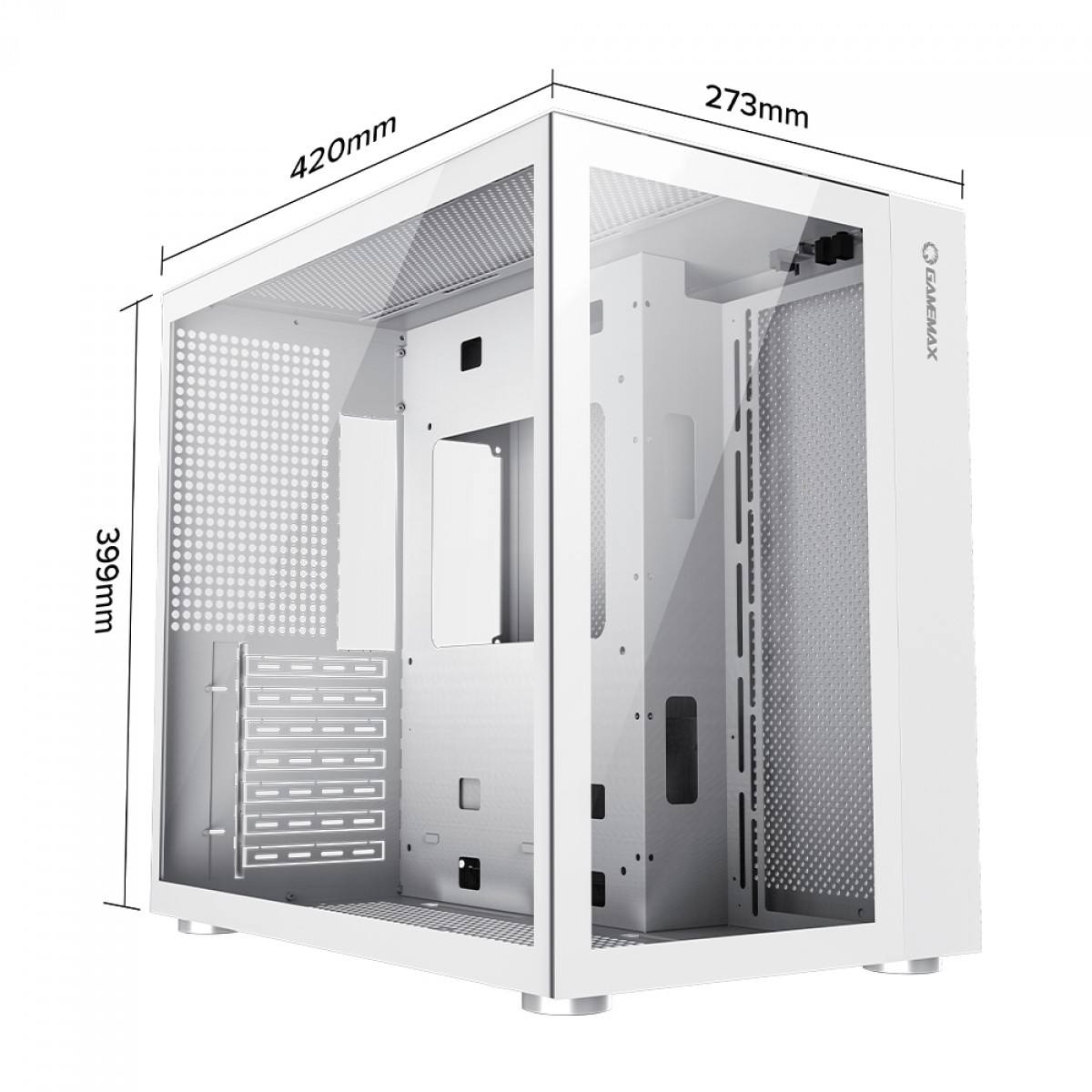 Gabinete Gamer Gamemax Lucent White, Mid Tower, ATX, Vidro Temperado, Branco, Sem Fans