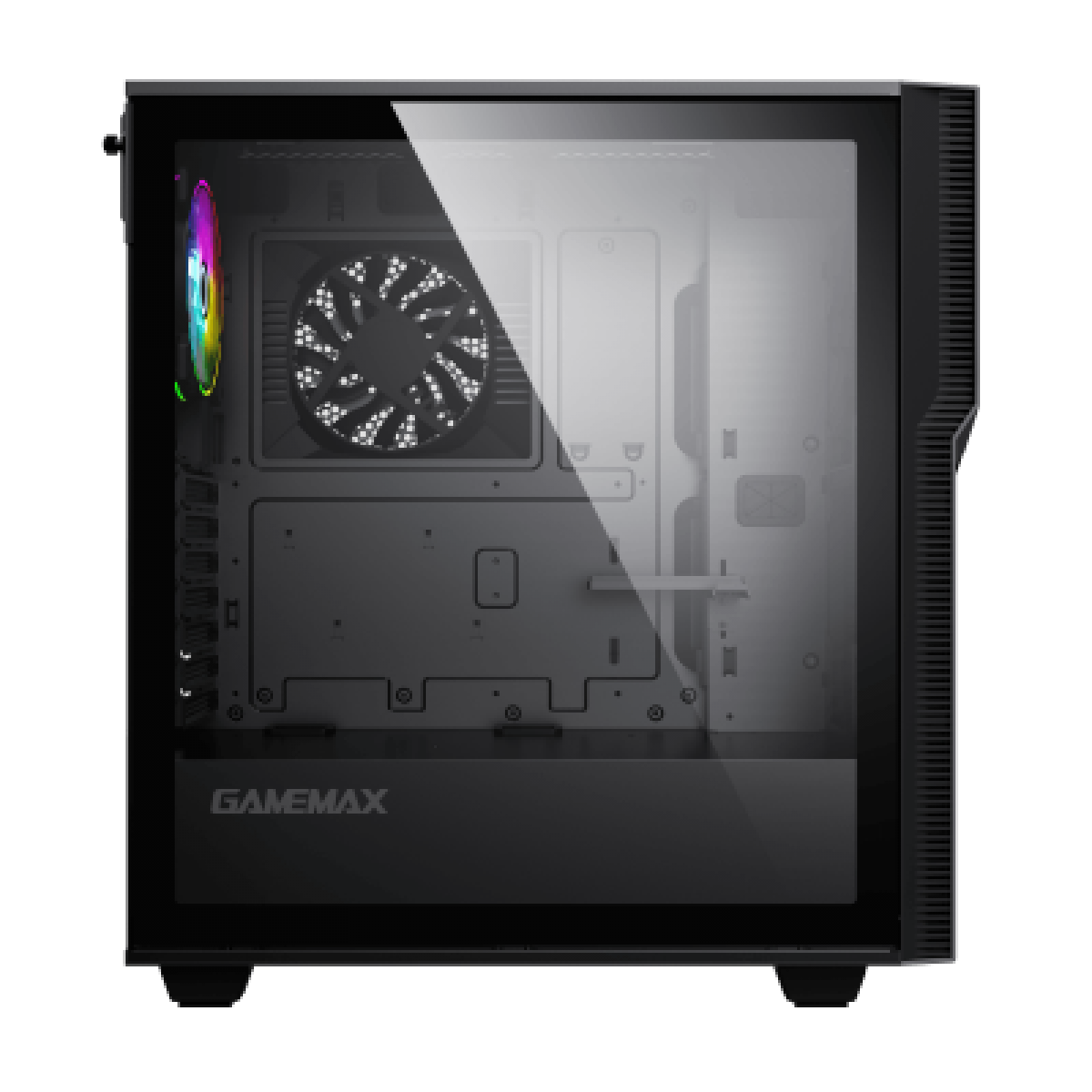 Gabinete Gamer Gamemax Ninja 3611 COC, Mid Tower, RGB, Vidro Temperado, Preto, E-ATX, Sem Fonte, Com 2 Fans