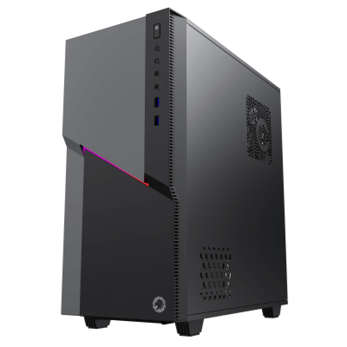 Gabinete Gamer Gamemax Ninja 3611 COC, Mid Tower, RGB, Vidro Temperado, Preto, E-ATX, Sem Fonte, Com 2 Fans