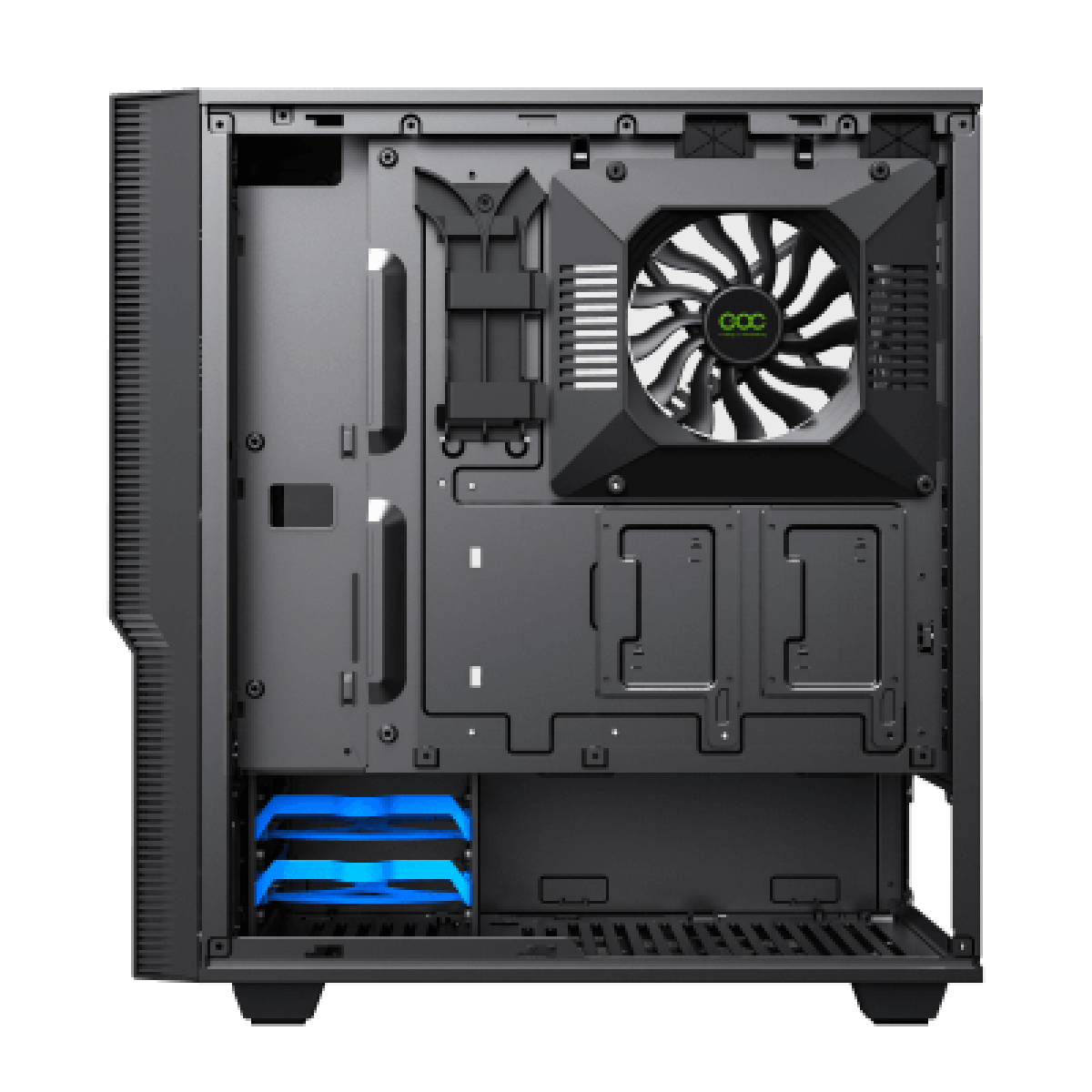 Gabinete Gamer Gamemax Ninja 3611 COC, Mid Tower, RGB, Vidro Temperado, Preto, E-ATX, Sem Fonte, Com 2 Fans