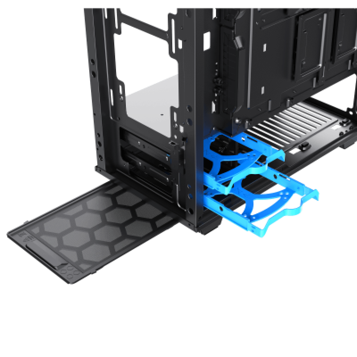 Gabinete Gamer Gamemax Ninja 3611 COC, Mid Tower, RGB, Vidro Temperado, Preto, E-ATX, Sem Fonte, Com 2 Fans