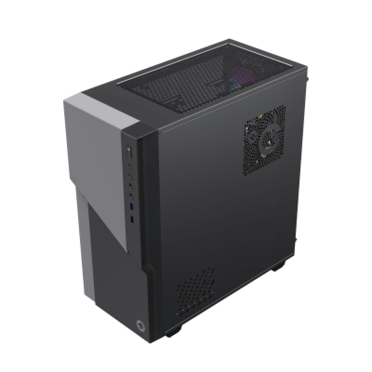 Gabinete Gamer Gamemax Ninja 3611 COC, Mid Tower, RGB, Vidro Temperado, Preto, E-ATX, Sem Fonte, Com 2 Fans