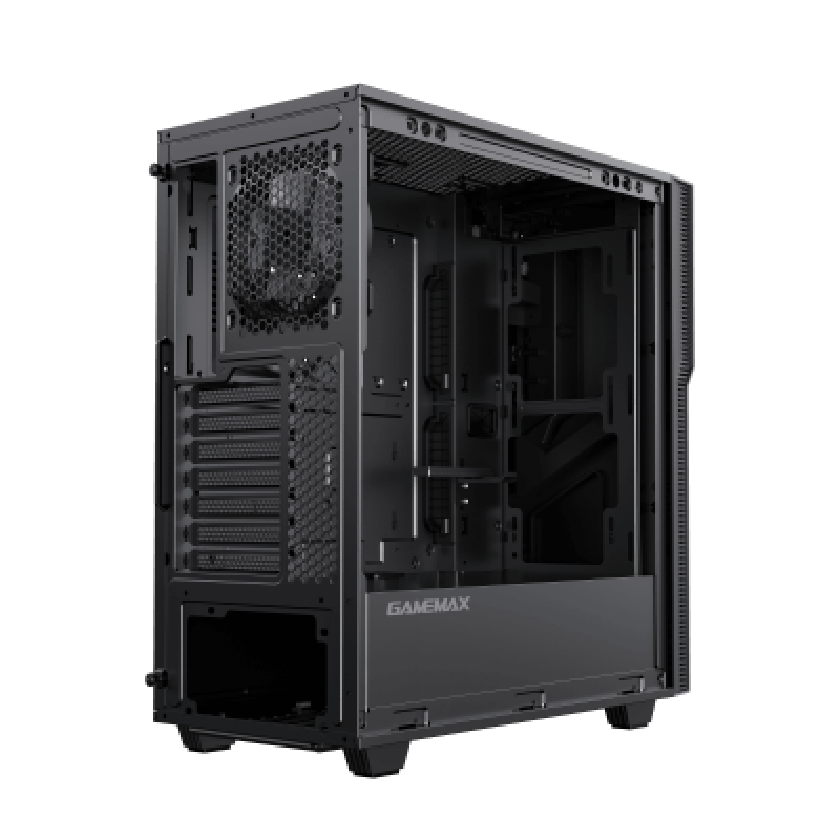 Gabinete Gamer Gamemax Ninja 3611 COC, Mid Tower, RGB, Vidro Temperado, Preto, E-ATX, Sem Fonte, Com 2 Fans