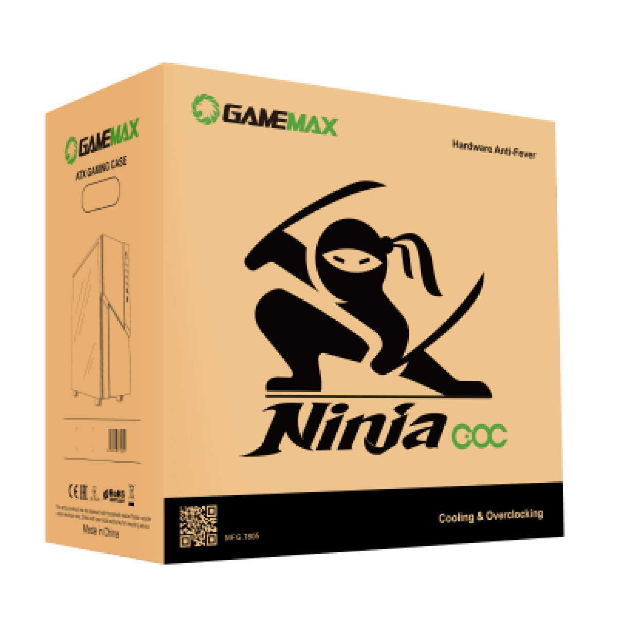 Gabinete Gamer Gamemax Ninja 3611 COC, Mid Tower, RGB, Vidro Temperado, Preto, E-ATX, Sem Fonte, Com 2 Fans