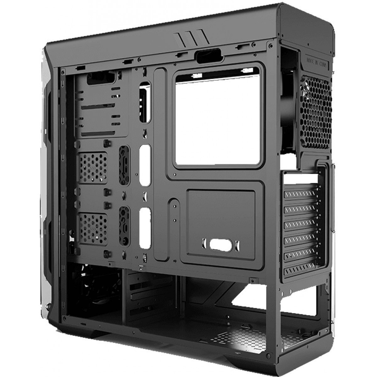 Gabinete Gamer Gamemax Optical G510, Mid Tower, Acrílico, Black, ATX, Sem Fonte, Com 3 Fans