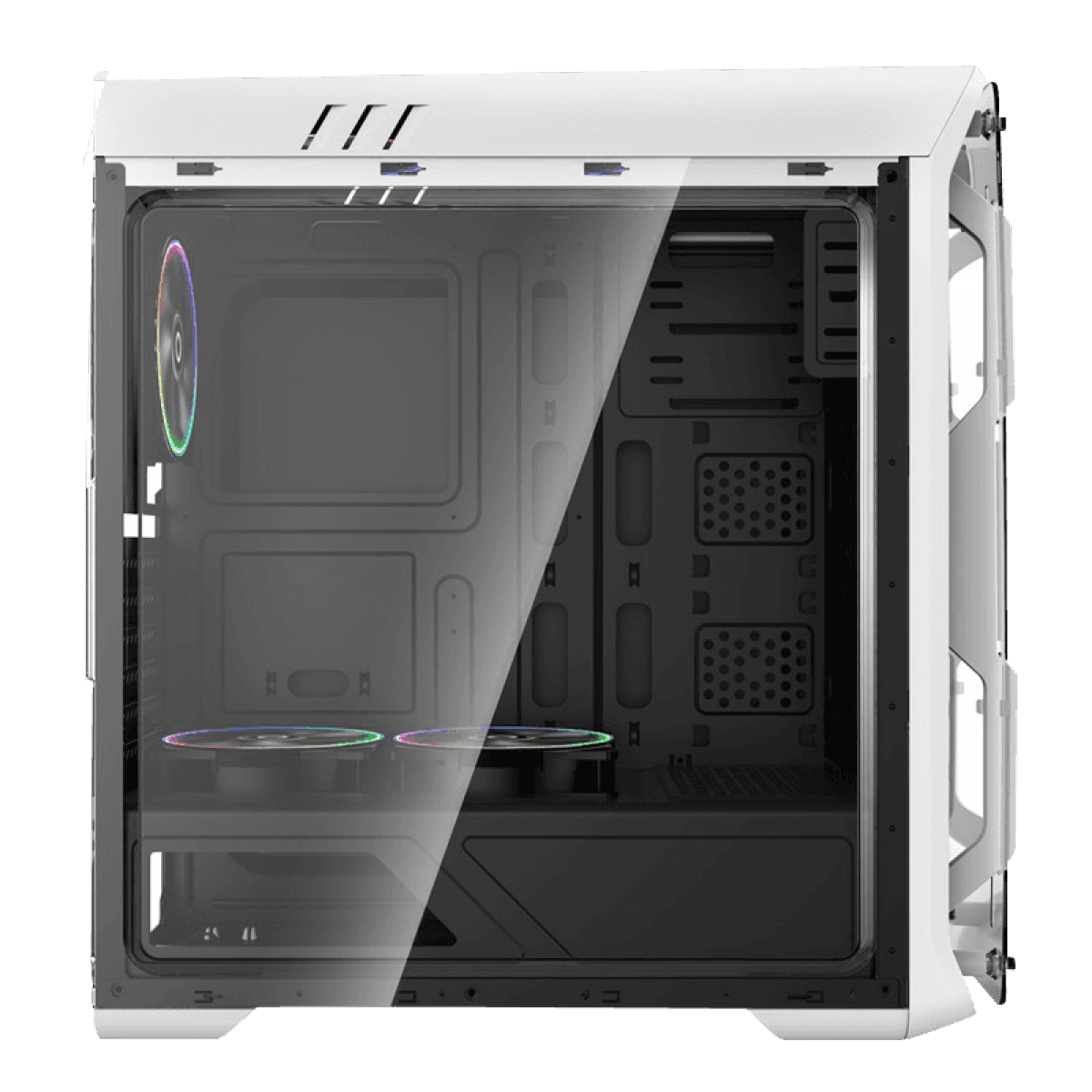 Gabinete Gamer Gamemax Optical G510, Mid Tower, Com 3 Fans, Vidro Temperado, White, Sem Fonte
