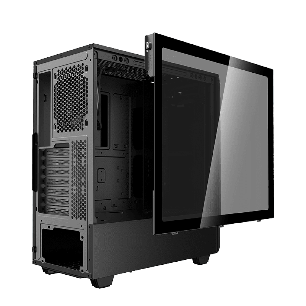 Gabinete Gamer Gamemax Paladin T801, Mid Tower, ARGB, Vidro Temperado, Black, E-ATX, Sem Fonte, Com 1 Fan