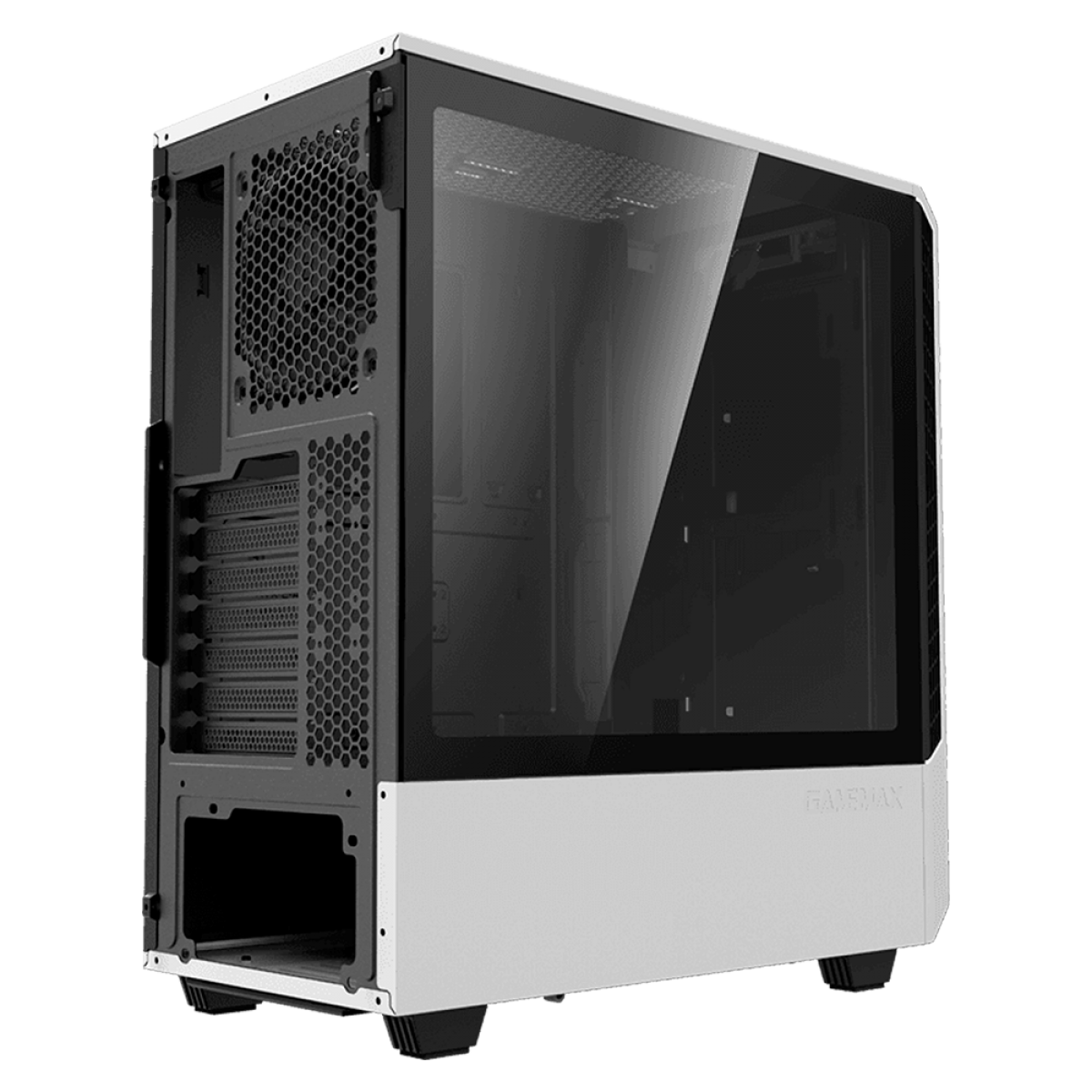 Gabinete Gamer Gamemax Panda, Mid Tower, Vidro Temperado, White, Sem Fonte, Com 1 Fan