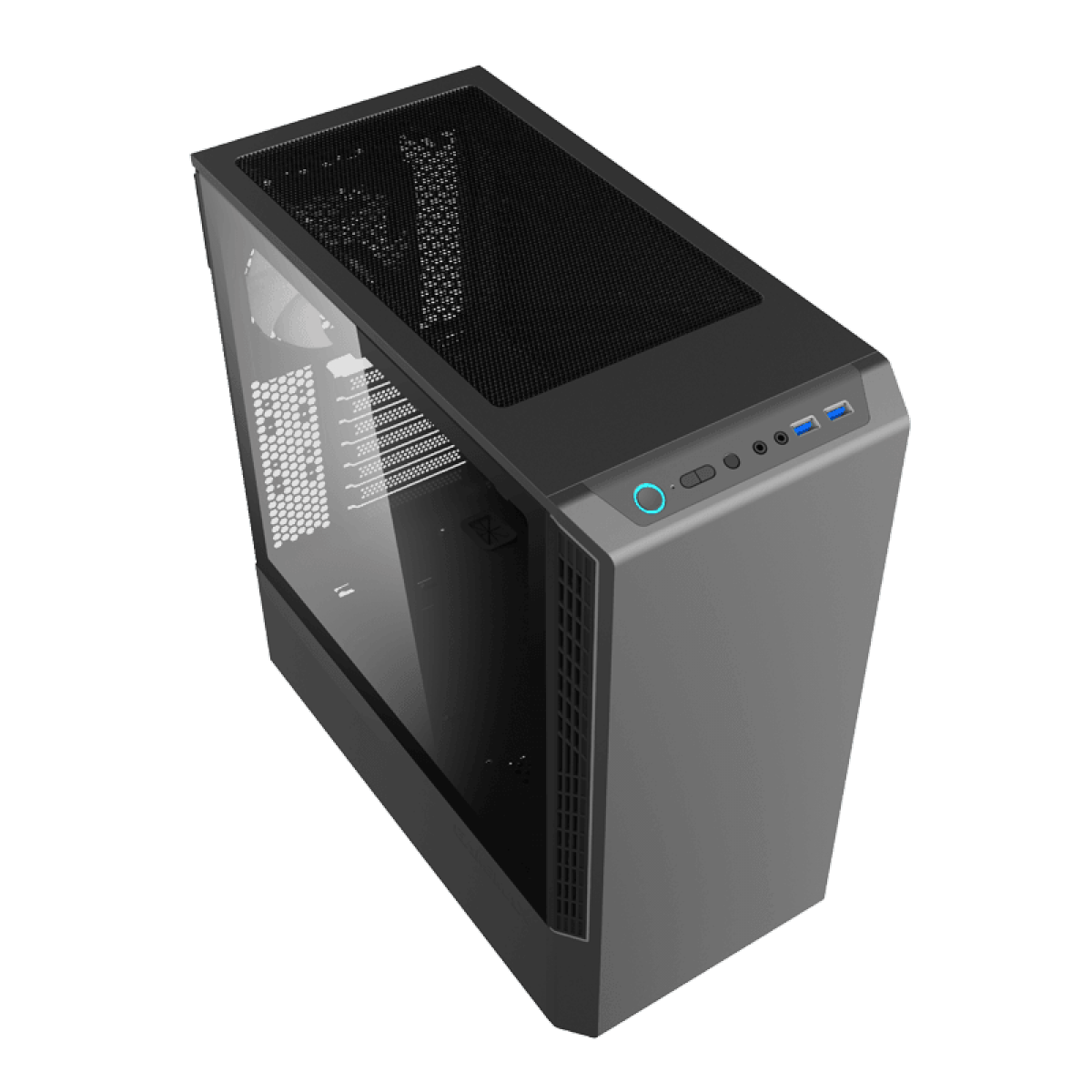 Gabinete Gamer Gamemax Panda,  Mid Tower, Vidro Temperado, Black, Sem Fonte, Com 1 Fan