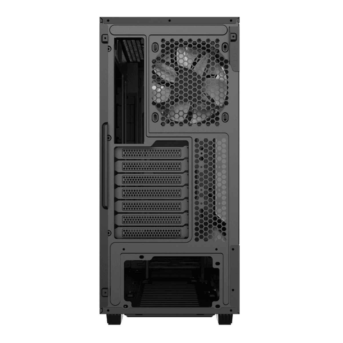 Gabinete Gamer Gamemax Panda,  Mid Tower, Vidro Temperado, Black, Sem Fonte, Com 1 Fan