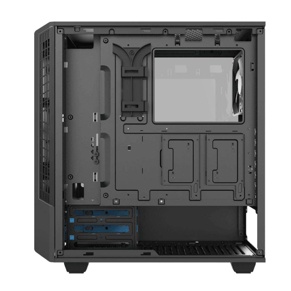 Gabinete Gamer Gamemax Panda,  Mid Tower, Vidro Temperado, Black, Sem Fonte, Com 1 Fan