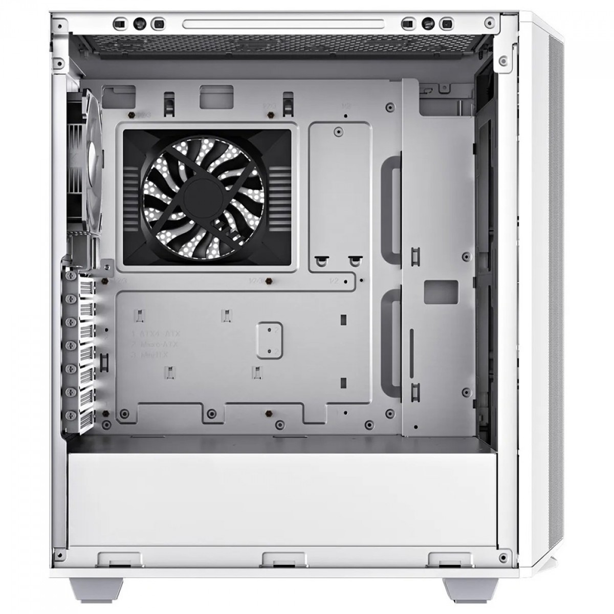 Gabinete Gamer Gamemax Precision, ARGB, 8808, White, Mid Tower, Vidro Temperado, E-ATX, Sem Fonte, Com 2 Fans