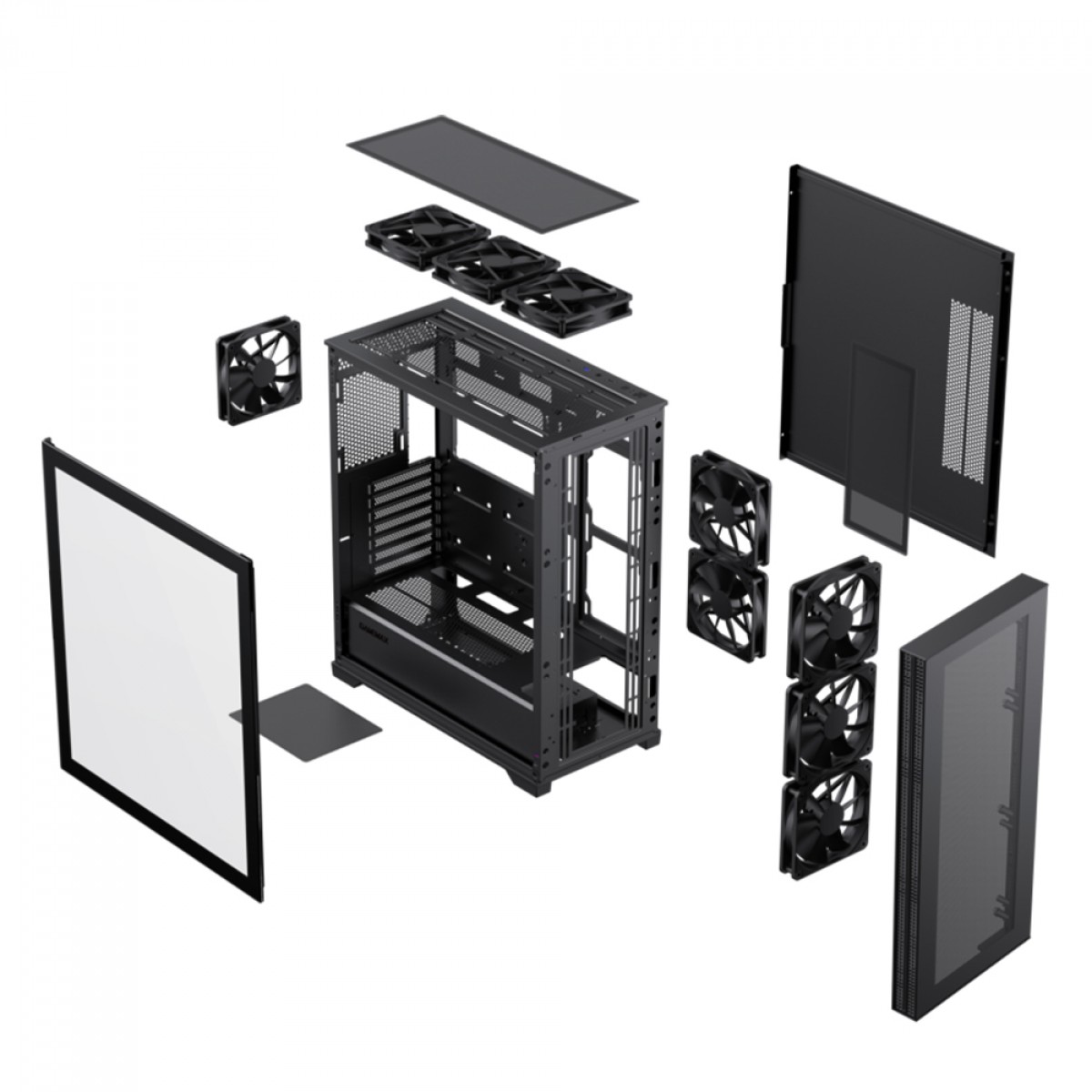 Gabinete Gamer Gamemax Quest Black, Mid Tower, E-ATX, Vidro Temperado, Preto, Sem Fonte, Sem Fan