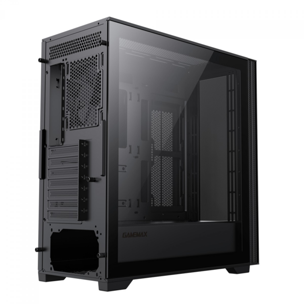 Gabinete Gamer Gamemax Quest Black, Mid Tower, E-ATX, Vidro Temperado, Preto, Sem Fonte, Sem Fan