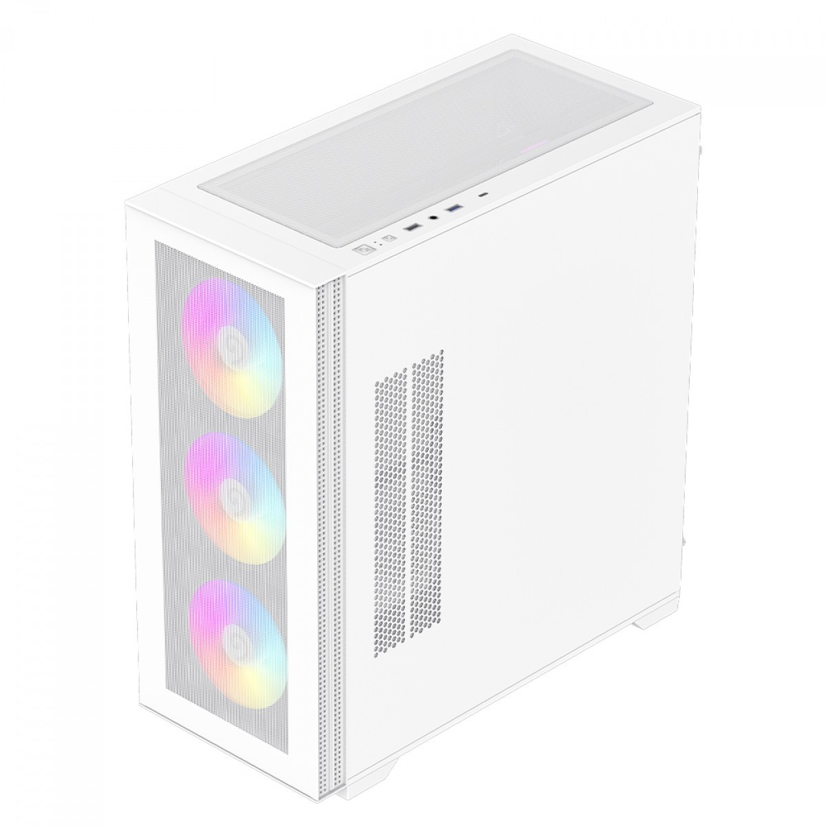 Gabinete Gamer Gamemax Quest Mesh, White, Mid Tower, Vidro Temperado, E-ATX, Sem Fonte, Sem Fan